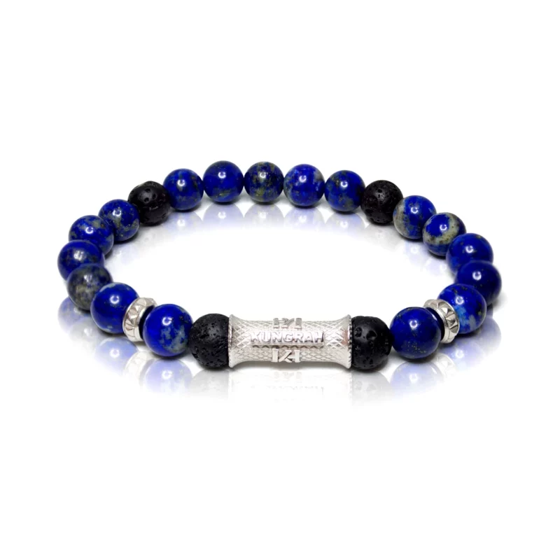 FRESHDOLPHIN armband van Lapis Lazuli met Lava, handgemaakt door Kungrah