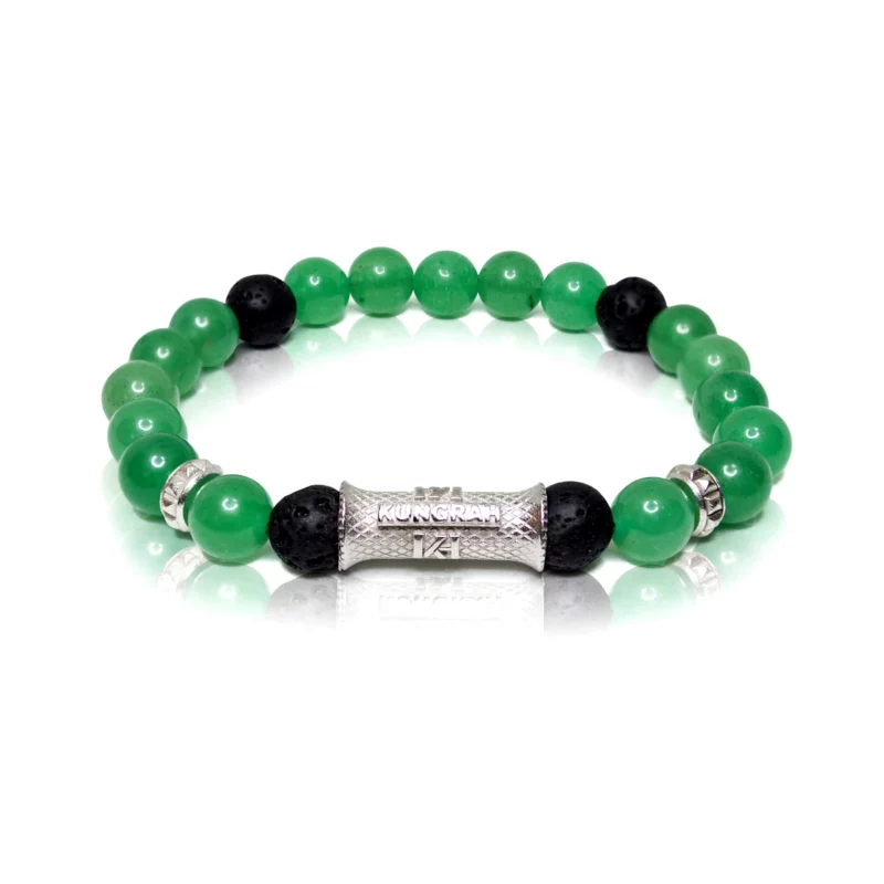 HIGHTREE armband van Green Aventurine met Lava, handgemaakt door Kungrah